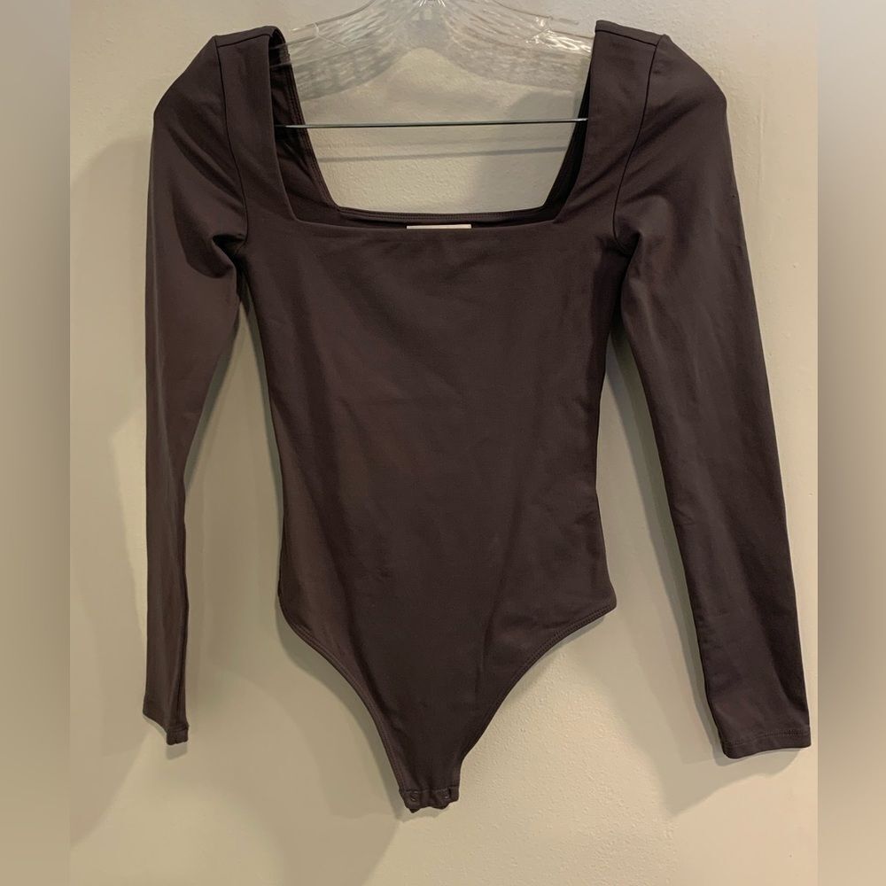 Babaton Charcoal Long Sleeve Bodysuit
